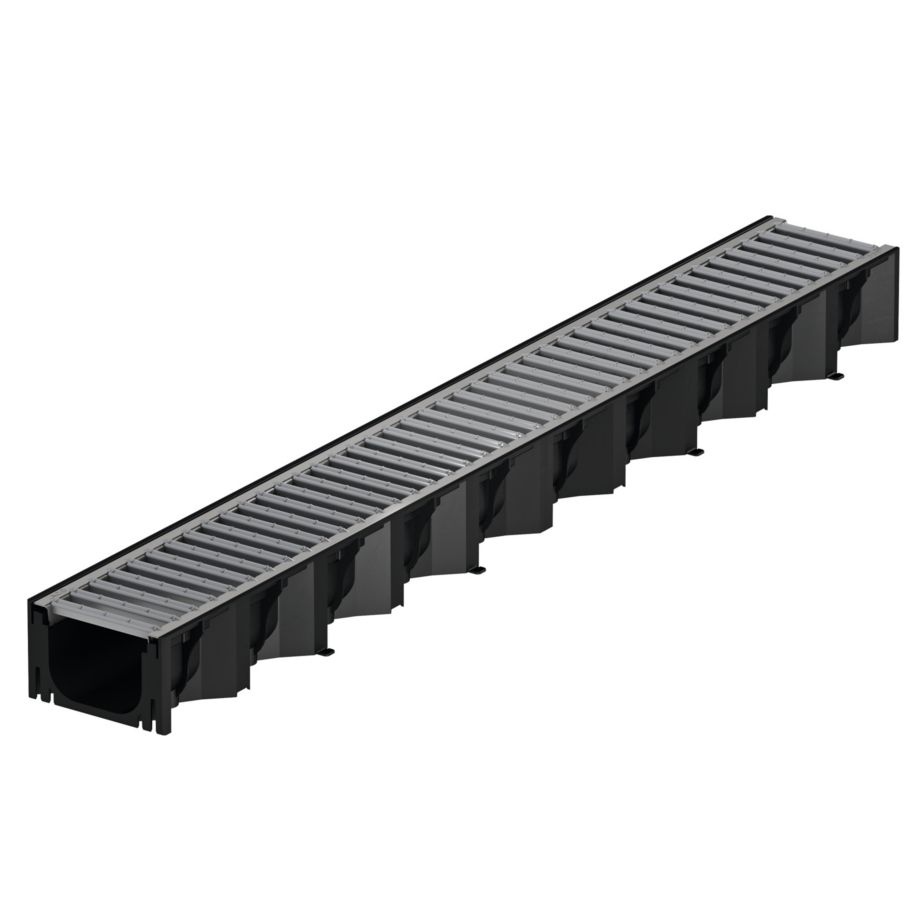 ACO Self® Hexaline 2.0 Entwässerungsrinne inkl. verzinktem Stegrost 1,0 m