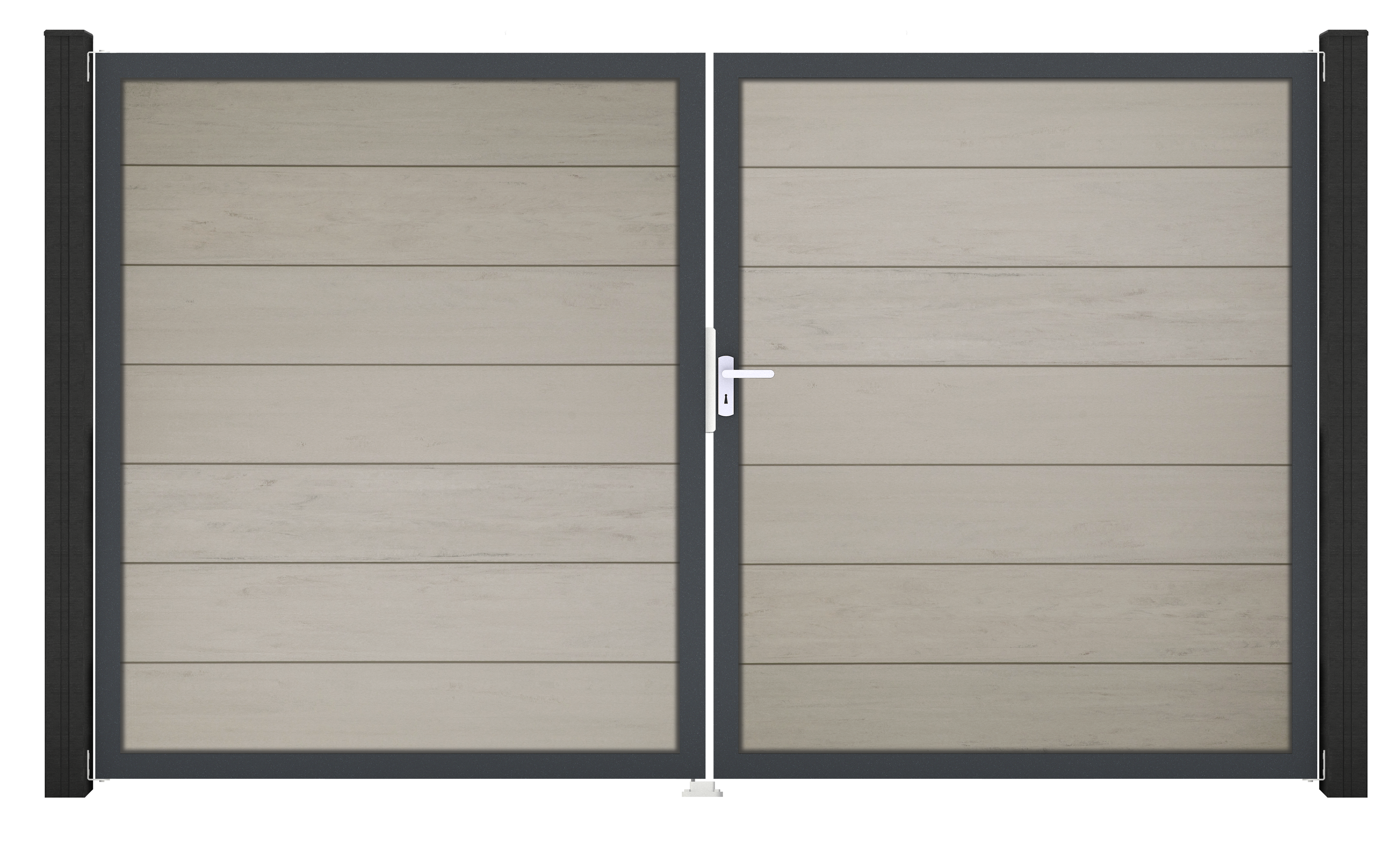 Thumbnail - GroJa Solid Grande Tor Grau DIN rechts 300x180x4 cm Alu-Rahmen DB 703, 2-flügelig