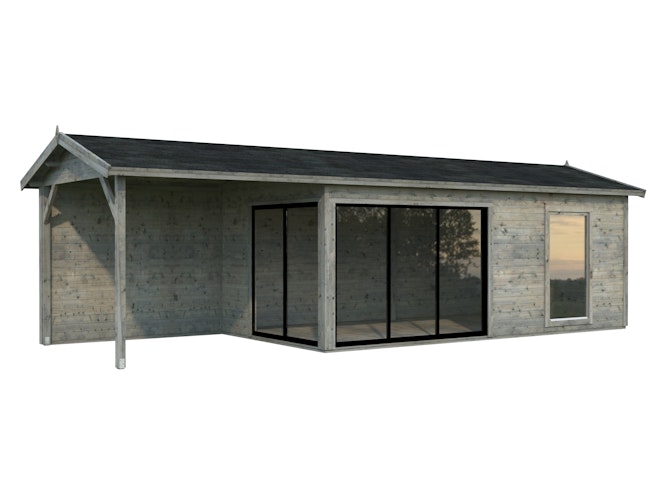 Palmako Gartenhaus Amanda 17,1 +7,8 m² Slide Plus- 44 mm