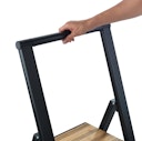 Wenko Alu-Design Klapptrittleiter 3-stufig, schwarz mit Bambus