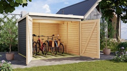 Karibu Fahrradgarage 3/4 inkl. Fahrradschienen (für 3 oder 4 Fahrräder) - 19 mm