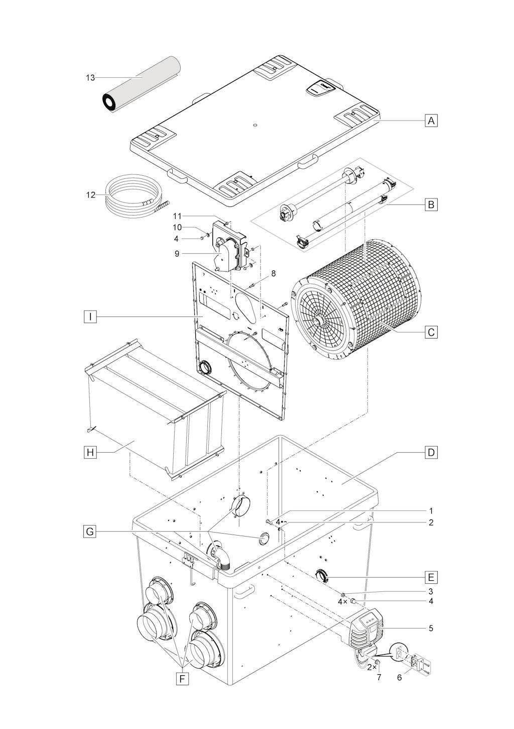Explosionszeichnung Ersatzteile