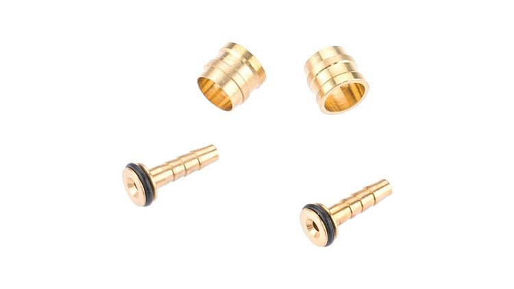 CONTEC Leitungsanschluss Disc Stop Tektro gold Set für 1 Rad, bestehend aus 2x Leitungs