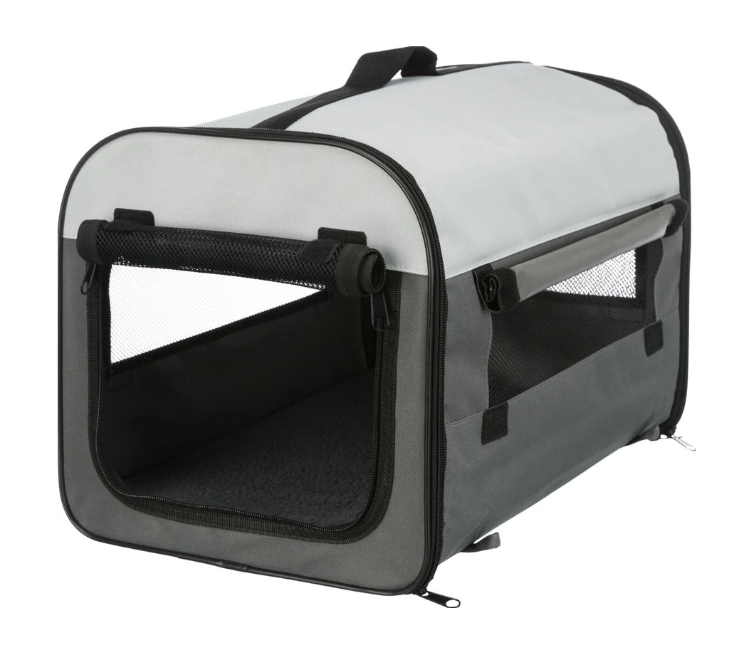 TRIXIE Hundebox Basic, XS: 32 × 32 × 47 cm, dunkelgrau/hellgrau