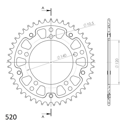 Supersprox Stealth-Kettenrad 520 45Z (Gold)