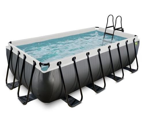 EXIT rechteckiger Rahmenpool mit Kartuschenfilteranlage 400 x 200 cm schwarz