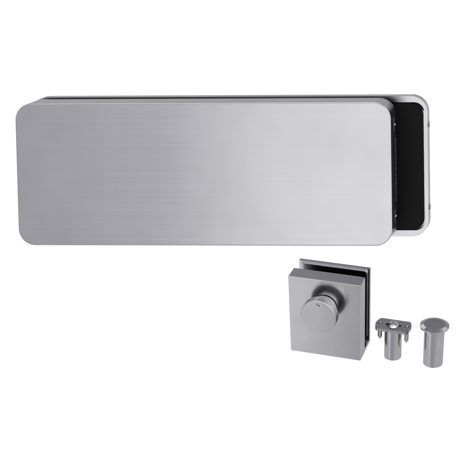 GRIFFWERK Ganzglastürbeschlagset GATE für Magentfalle GK.-Edelstahl matt