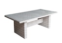 Vorschaubild Garden Pleasure Gartenmöbel Set DIJON I, Tisch 200 x 100 + 4 Sessel, Polyrattan Sesamgrau / Glasplatte / Kissen 100 % Polyester Dunkelgrau