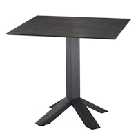 Diamond Garden Tisch SHEFFIELD 80 x 80 cm, Edelstahl Dunkelgrau / HPL Granit Dunkel