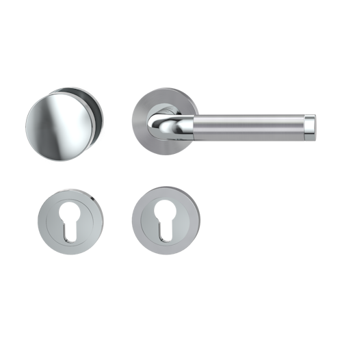 Griffwerk SIMONA Schraubtechnik GK4 -Chrom/Edelstahl Rosettengarnitur -Schraubt. -Knopf R21 -WR -TS 40-45mm