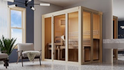 Karibu Sauna Irava 3 - 68 mm Systemsauna - 230 Volt Plug & Play inkl. gratis Sauna-Zubehörset im Wert von 234,94 €