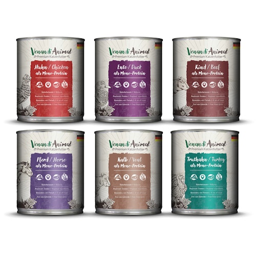 Venandi Animal 6x800g Mix-Paket Katzennassfutter