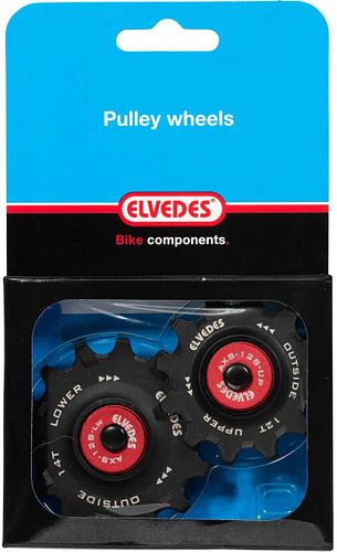 Elvedes Schaltrollen-Set AXS 1x12 + 1x14 Zähne schwarz, rot