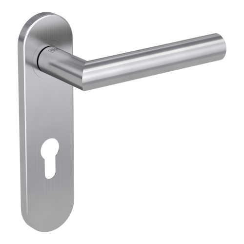 Griffwerk LUCIA PROFESSIONAL Schraubtechnik FS -Edelstahl matt  Kurzschild-Garnitur -Schraubt. -PZ -Stift 9mm -TS 38-50mm