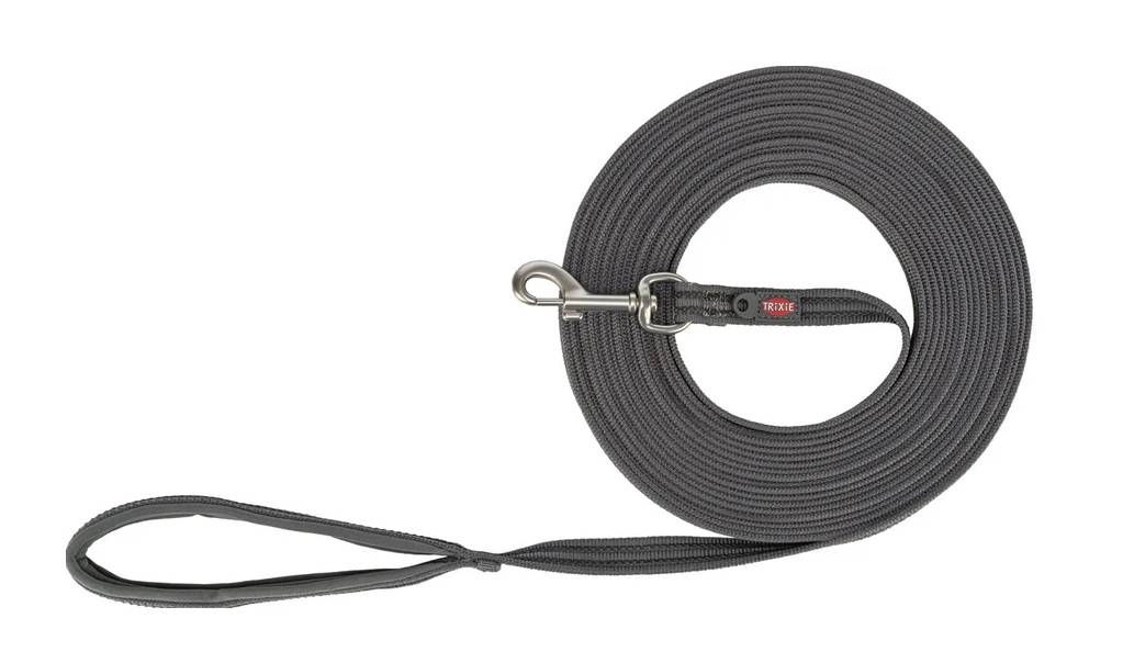 TRIXIE Fusion Schleppleine, gummiert, M–L: 15 m/17 mm, grafit