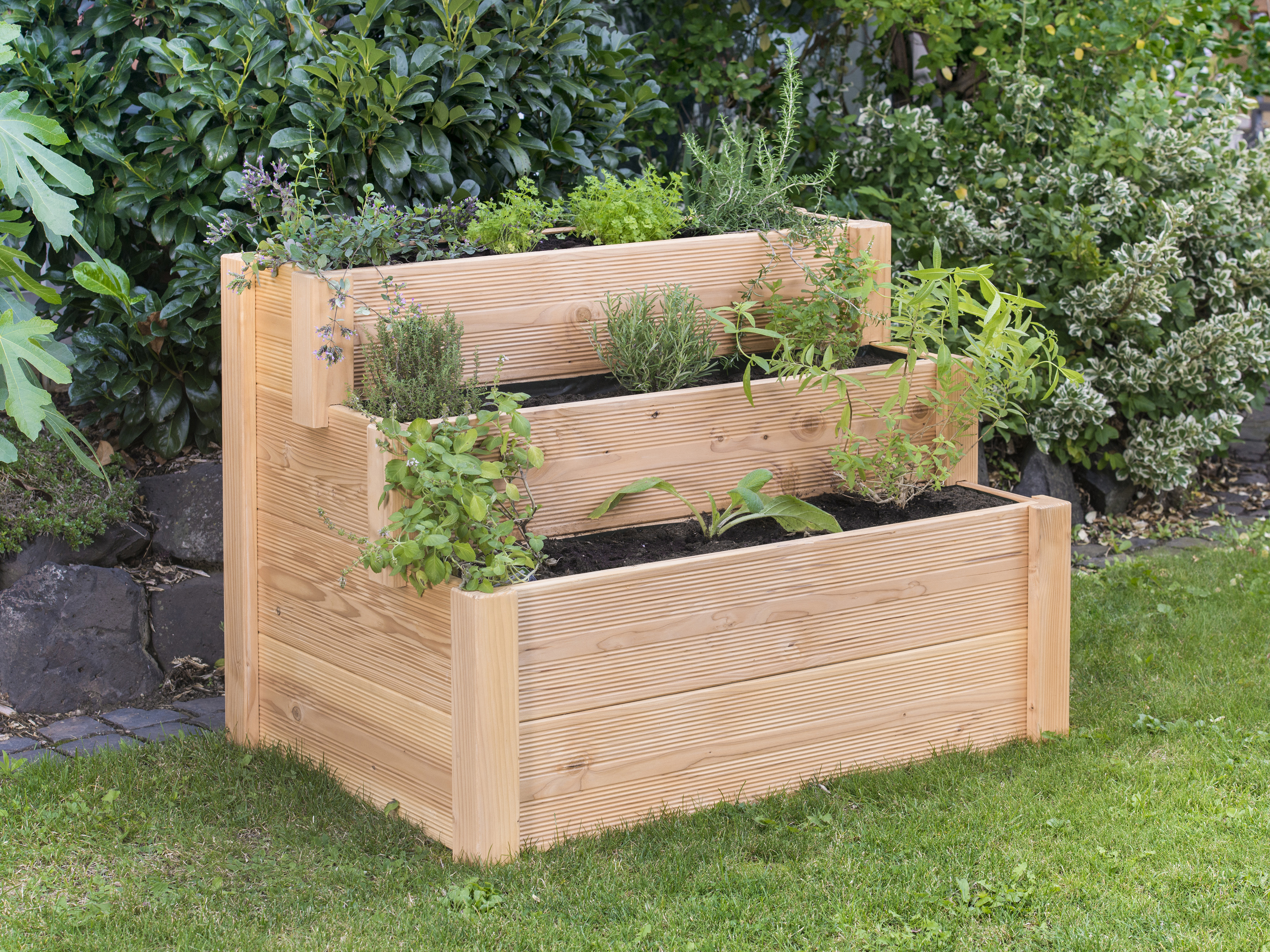 BM TYP 538 Stufenhochbeet, 106 x 76 x 73 cm, Douglasie natur