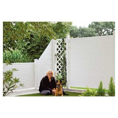 T&J LIGHTLINE KS-Zaunelement Ecke rechts 90 x 150/90 cm, weiß