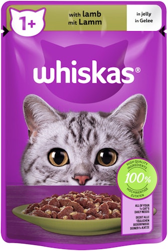 WHISKAS 1+ mit Lamm in Gelee Katzennassfutter