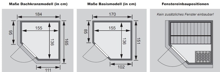 Karibu Sauna Tonja - 68 mm Systemsauna - 230 Volt Plug & Play inkl. gratis Sauna-Zubehörset im Wert von 234,94 €