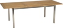 STERN Gartenmöbel-Set POLARIS 3, Ausziehtisch 162/220 x 90 + 6 Stapelsessel, Edelstahl / Teak