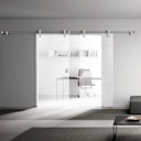 Vorschaubild GRIFFWERK offenes Schiebetürsystem R8 vor der Wand-Edelstahl Optik