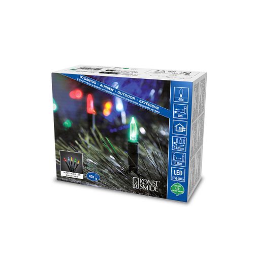 Konstsmide Weihnachtsbeleuchtung  LED Minilichterkette 40 bunte Dioden