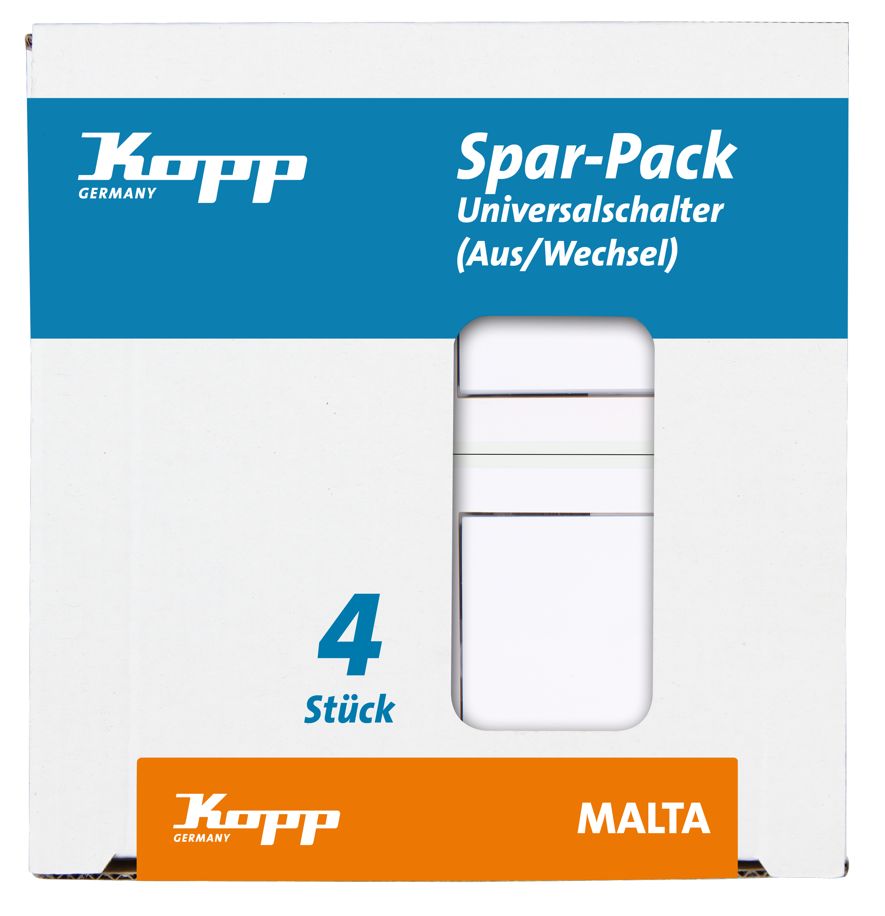 Kopp Universalschalter MALTA arktis-weiß Profi-Pack
