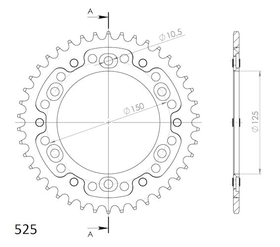 Supersprox Stealth-Kettenrad 525 42Z (Orange)