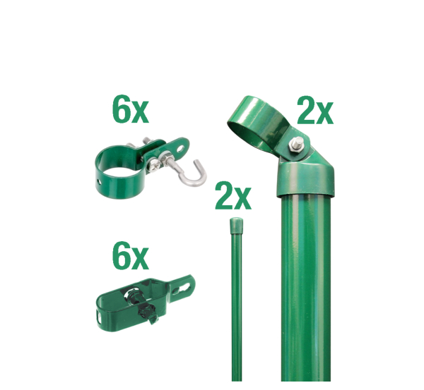 Alberts® Zauneck-Set Maschendrahtzaun,z.Einbet.,grün,Zaunhöhe:1750mm 601461