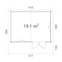 Vorschaubild Palmako Gartenhaus Sally 19,1 m² - 44 mm