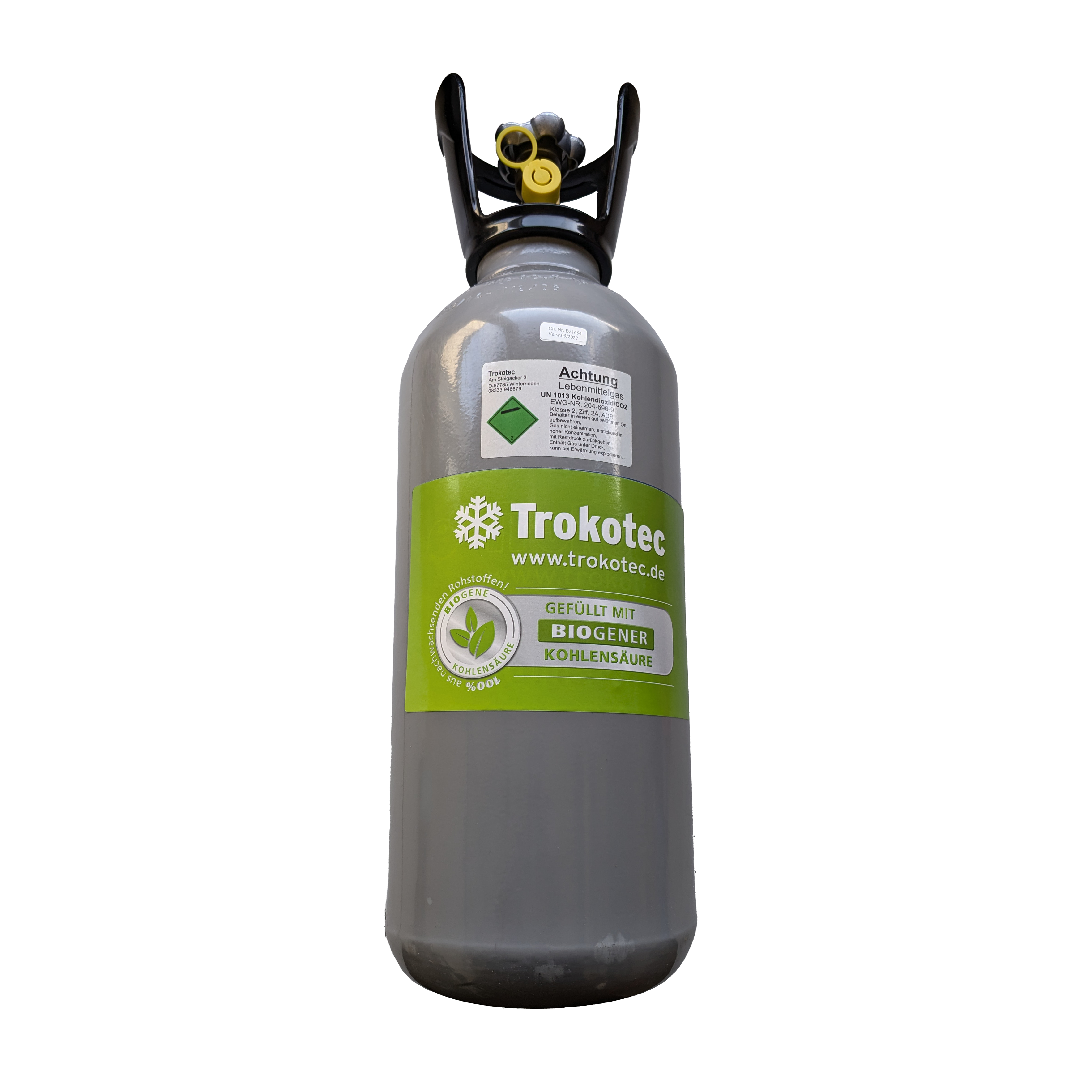 Trokotec CO2 Flasche 6kg biogen (gefüllt)