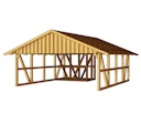 Skan Holz Schwarzwald - Satteldach Doppelcarport Breite 684 cm