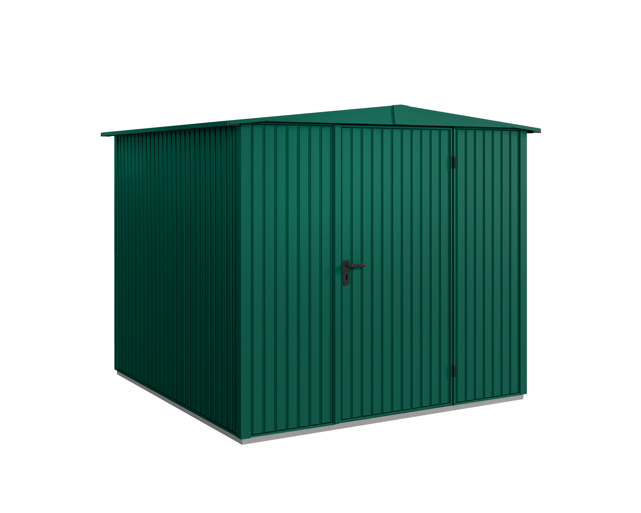 Hörmann Metall-Gerätehaus EcoStar Premiumline mit Satteldach B 238 x T 238 cm (Typ 2), Motiv Modern (mit schmalen Lamell...