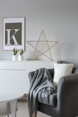 Konstsmide Weihnachtsbeleuchtung  LED Metallstern schwarz