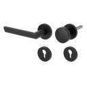 Vorschaubild Griffwerk Wechselgarnitur TRI 134 Schraubtechnik GK3 Rosetten rund Knopf R2 Graphitschwarz L