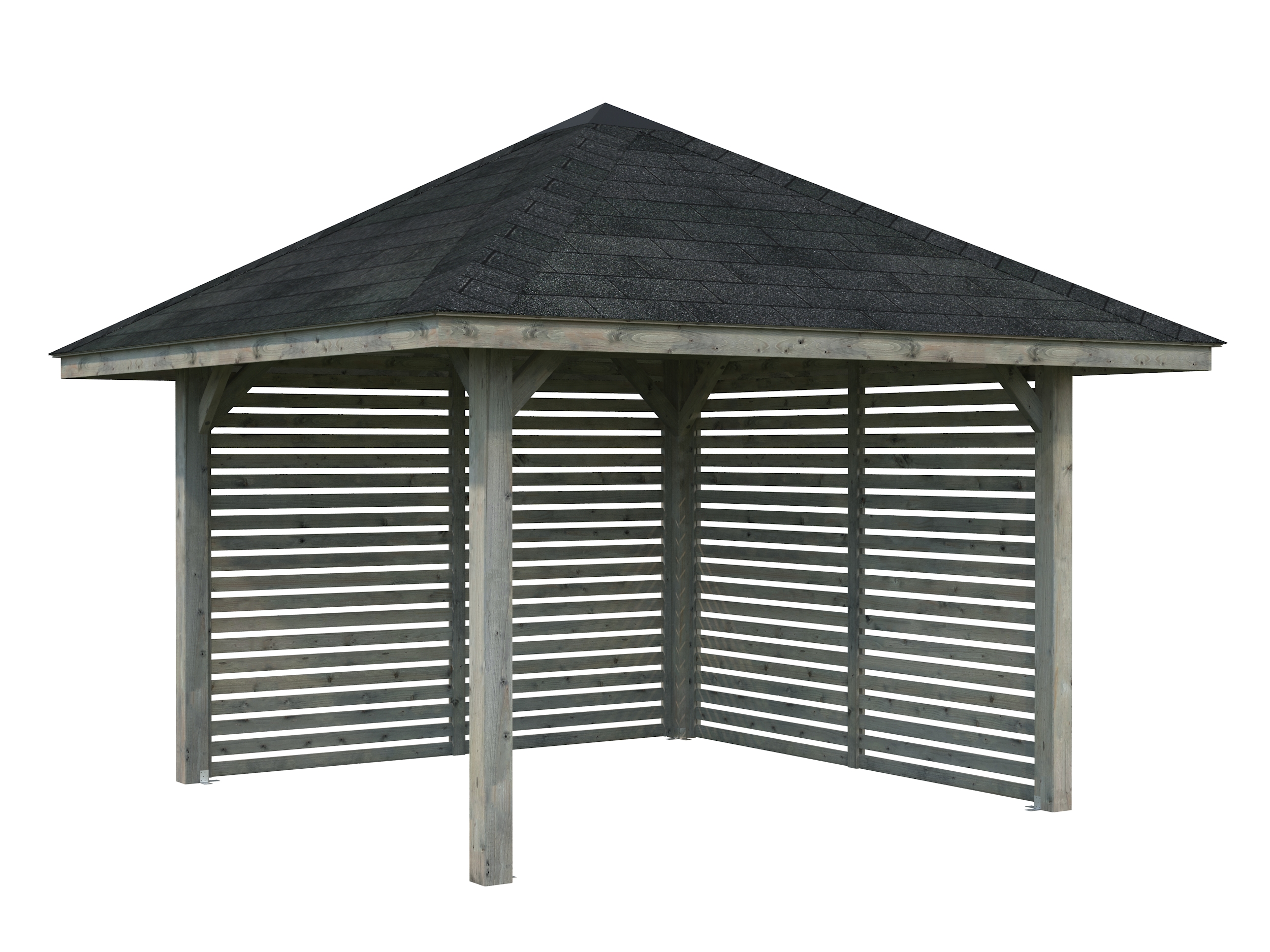 Palmako Pavillon Bianca 8,3 m² Set 102 Grau tauchgrundiert