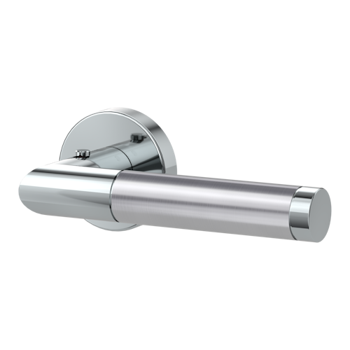 Griffwerk Türgriff smart2lock 2.0 LOREDANA Klipptechnik -Edelstahl poliert/matt Griffpaar mit Drückerrosetten