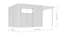 Bertilo Gartenhaus Pent Modern 4 Plus inkl. Anbaudach - 18 mm