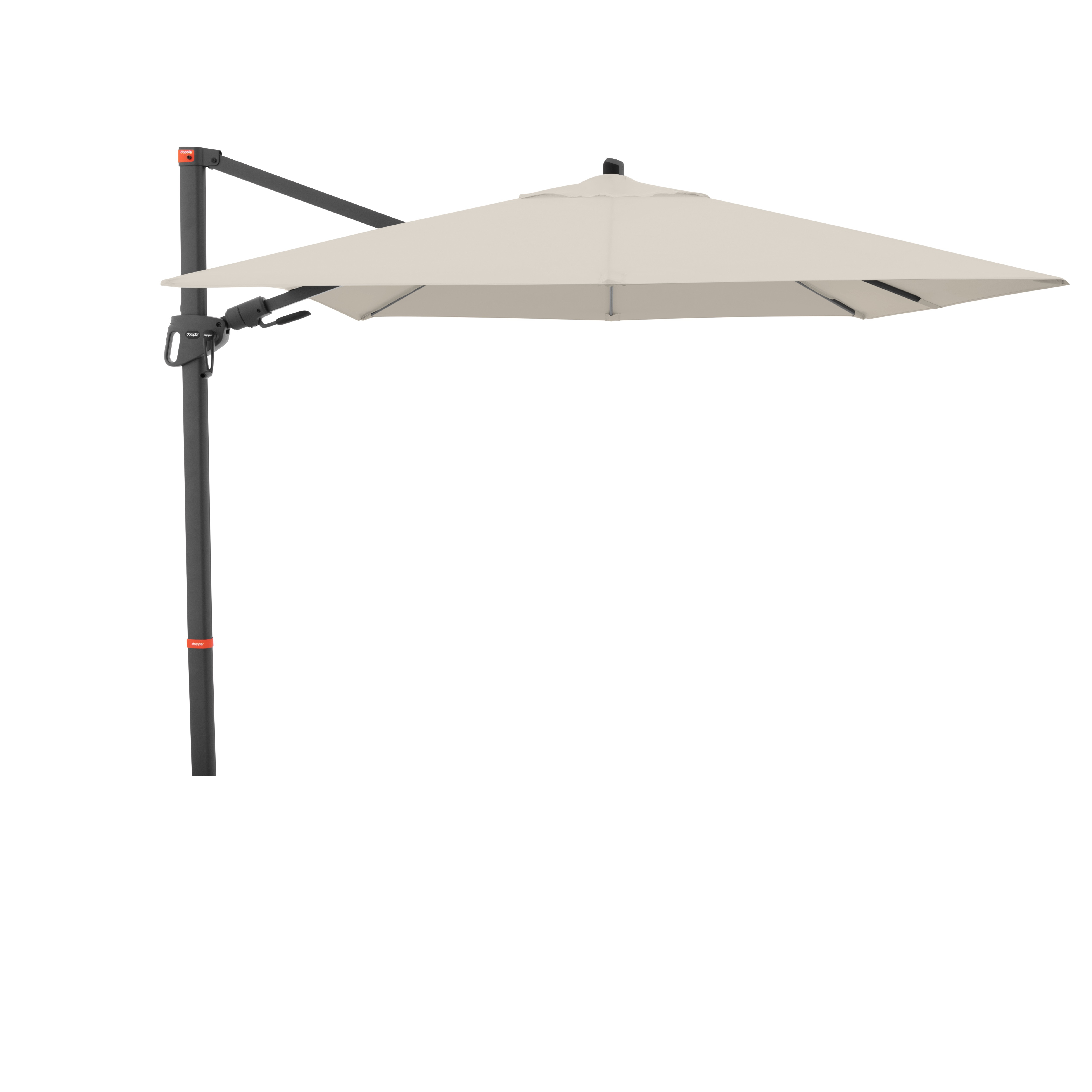 doppler Pendelschirm myZONE 210 x 210, Aluminium Anthrazit / 100 % Polyester 180 g/m² Natur