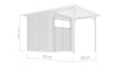 Bertilo Gartenhaus Pent Modern 3 Plus inkl. Anbaudach - 18 mm