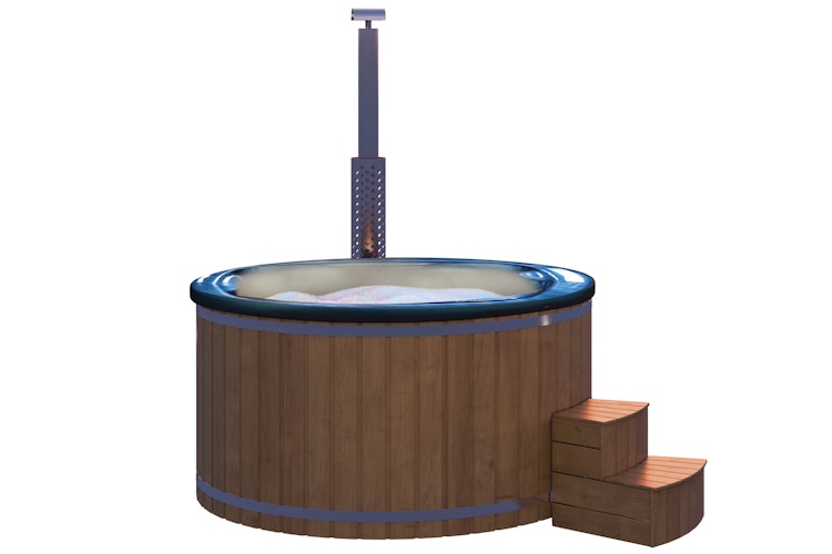 Wolff Finnhaus Badebottich Hot Tub Typ 5 Ø 225 cm mit Acrylwanne, Massagesystem, Luftsprudelsystem & LED-Beleuchtung
