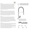 Vorschaubild Wasserhahn Vorfenster Küchenarmatur, Umklappbar 6 CM, mit 360° schwenkbarem Auslauf, abnehmbare 2 strahl Handbrause, Schwarz Matt / Gelb