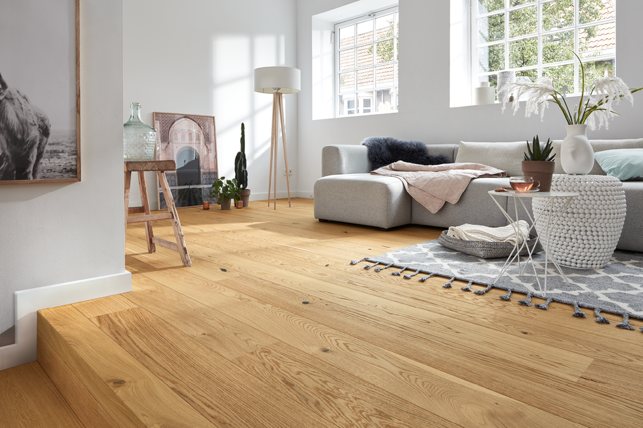 MEISTER Parkettboden longlife Landhausdiele 4V Eiche authentic 20070 gebürstet naturgeölt
