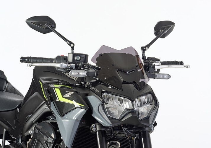 ERMAX Naked-Bike-Scheibe Acrylic durchsichtig Schwarz getönt für KAWASAKI Z900; Z900 (70 kW)