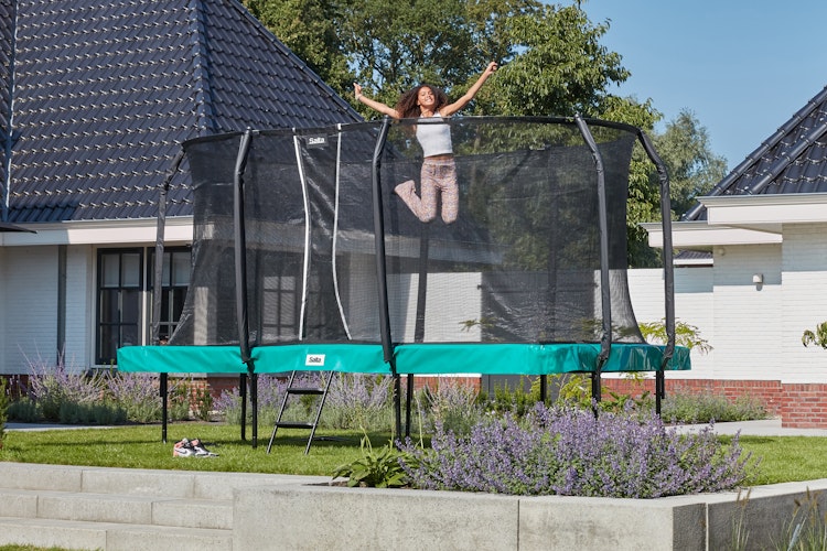 Salta Trampolin First Class 244 x 427 cm mit Sicherheitsnetz und Leiter