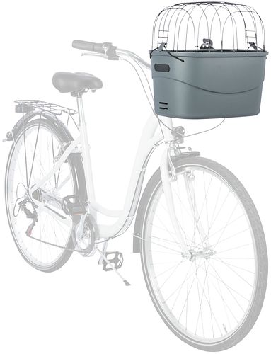 TRIXIE Front-Fahrradkorb, Kunststoff, 42 × 39 × 30 cm, grau