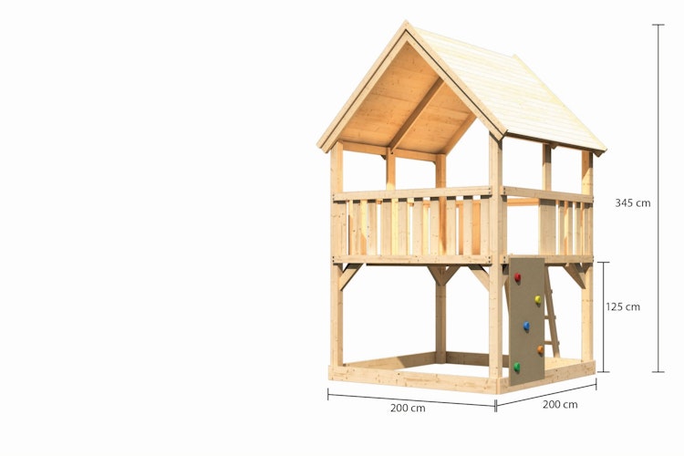 Akubi Kinderspielturm Luis inkl. Kletterwand