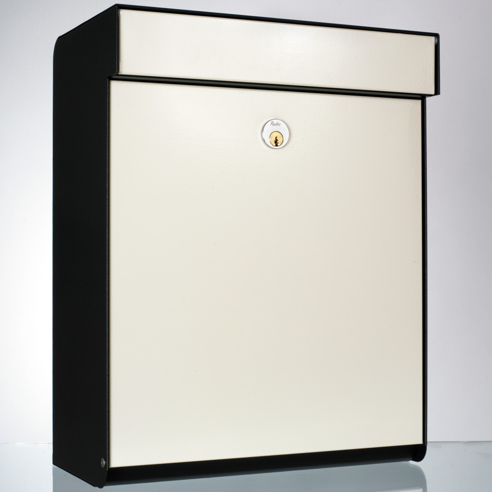 ALLUX Grundform Design Briefkasten 440x345x180 mm - Creme-Weiss mit Ruko Schloss