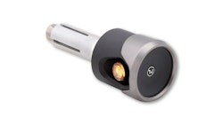 HIGHSIDER pro Akron-Flash LED Bar End Indicator Gehäuse Schwarz-Titan / Linse Orange (Paar), Vorn