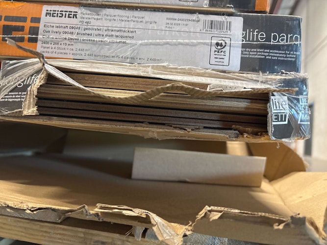 B-WARE MEISTER Parkettboden MeisterParkett. longlife PD 450 2400 x 255 x 13 mm 9048 Eiche lebhaft gebürstet ultramattlackiert